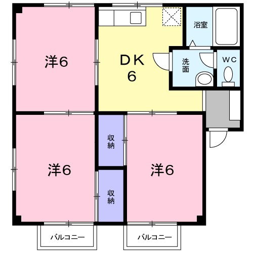 中尾弐番館B棟の間取り写真