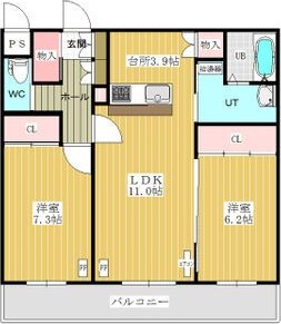 カトレア本通11の間取り写真