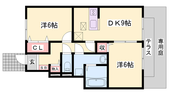 加古郡播磨町上野添のアパートの間取り