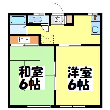 菊池市隈府のアパートの間取り