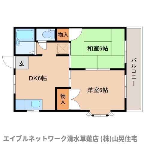 静岡市葵区瀬名中央のアパートの間取り