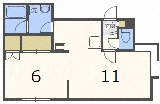 北海道札幌市豊平区平岸二条５（アパート）の賃貸物件の間取り