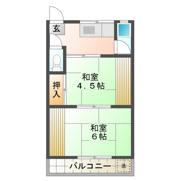 渋見ハイツＡの間取り