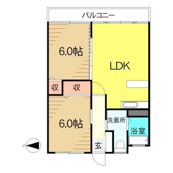 郡山市菜根のマンションの間取り