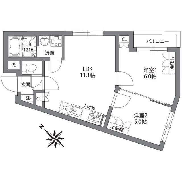 目黒区南のマンションの間取り