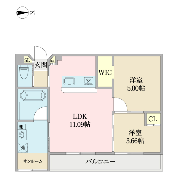 名取市増田のアパートの間取り