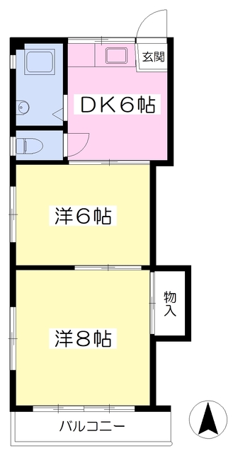 松山市柳井町のマンションの間取り