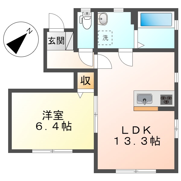 総社市総社のアパートの間取り