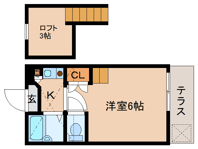 シティパレスJR奈良P-6の間取り