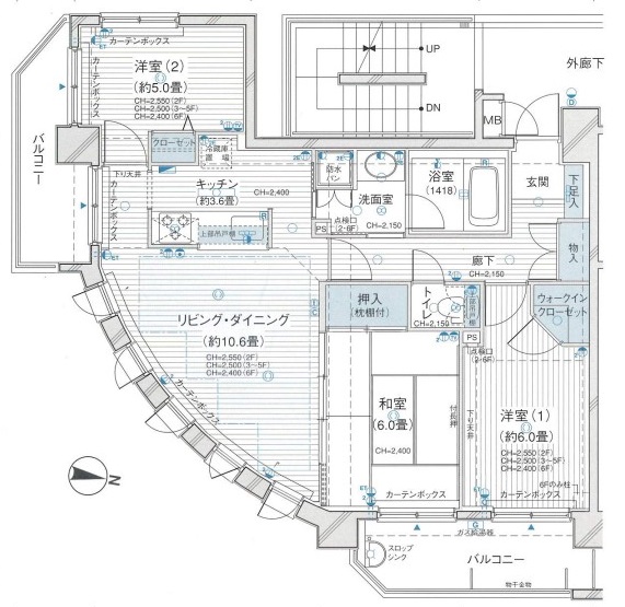 リブゼ横浜クレインモールの間取り