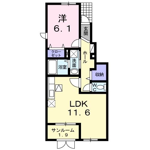 新潟市西区みずき野のアパートの間取り