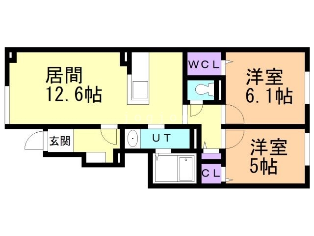 士別市東二条のアパートの間取り