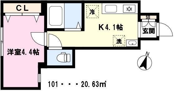 川口市大字赤山のアパートの間取り