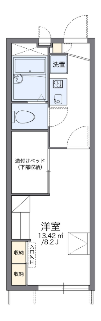 交野市藤が尾のアパートの間取り