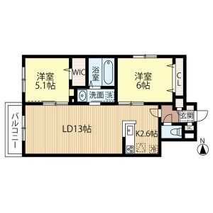 札幌市厚別区厚別西二条のマンションの間取り