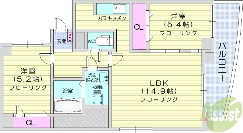 ブレッシング札幌中央の間取り