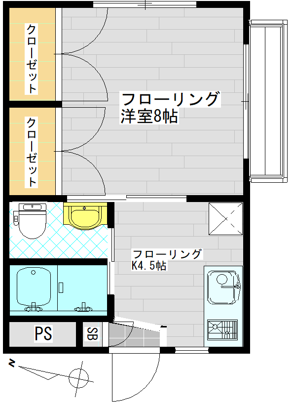 ハイツナラIIIの間取り