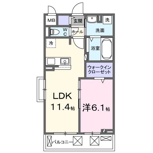 日高市大字高萩のアパートの間取り