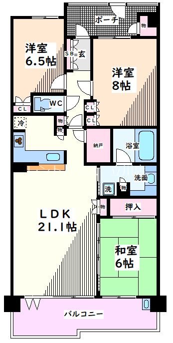 昭島市宮沢町のマンションの間取り