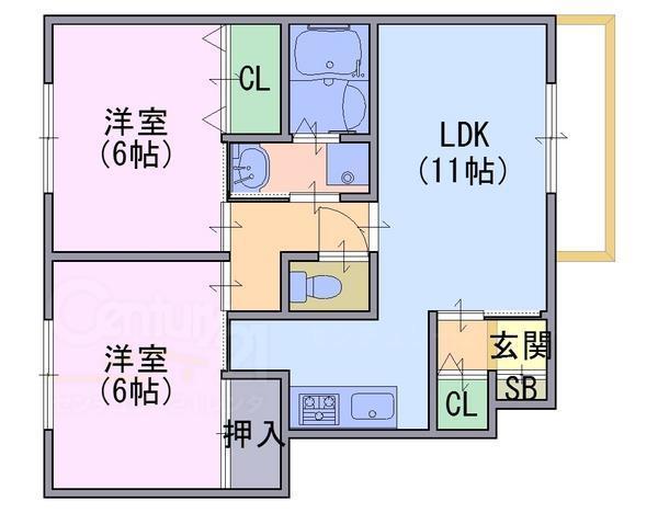 エクセレント天神の間取り