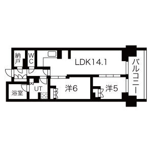 プラウドタワー名古屋伏見の間取り