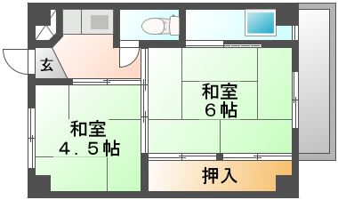 岡山市北区平野のマンションの間取り