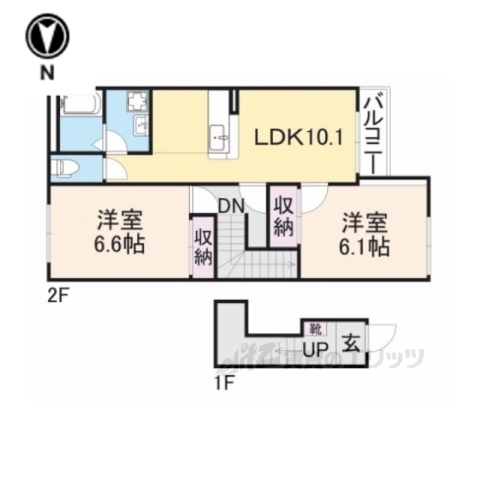 朝来市和田山町玉置のアパートの間取り