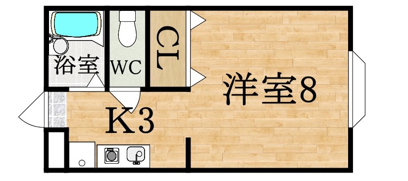 橿原市西池尻町のアパートの間取り