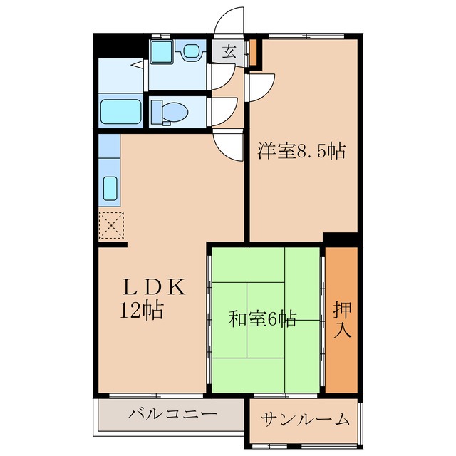 ウエストヒルズ西原台　Ａ棟の間取り