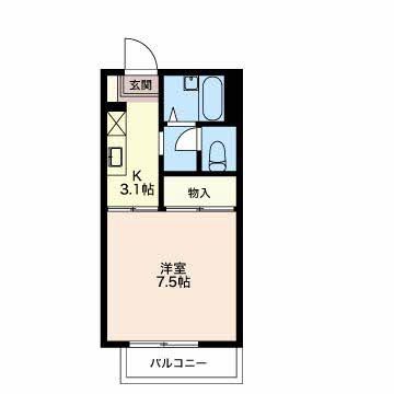 四日市市新正のアパートの間取り