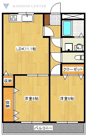 新潟市東区山木戸のマンションの間取り