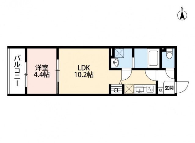 東大阪市森河内西のアパートの間取り