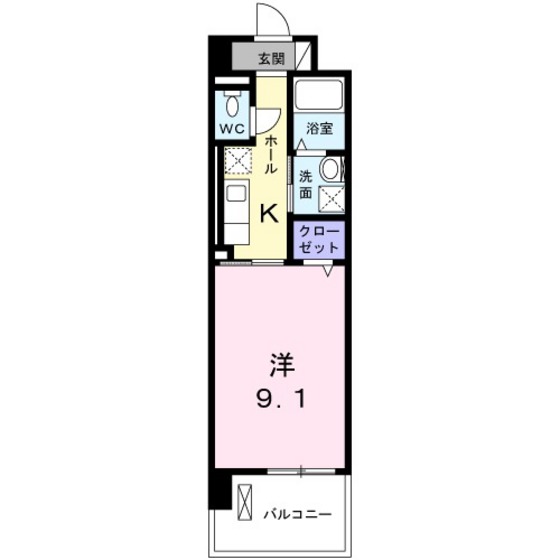 岡山市北区昭和町のマンションの間取り