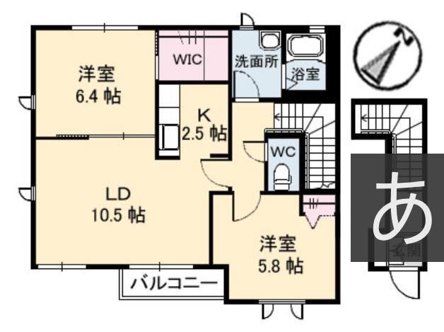 廿日市市佐方のアパートの間取り