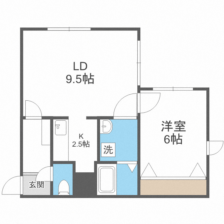 札幌市中央区宮の森一条のマンションの間取り