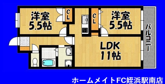 福岡市西区愛宕のマンションの間取り