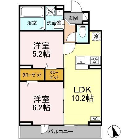 足立区扇のアパートの間取り