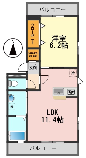 東京都葛飾区奥戸４（アパート）の賃貸物件の間取り