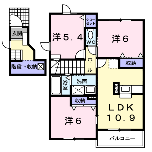 スプレンダー　B棟の間取り