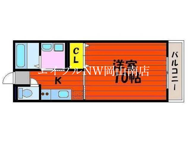 岡山市北区丸の内のマンションの間取り