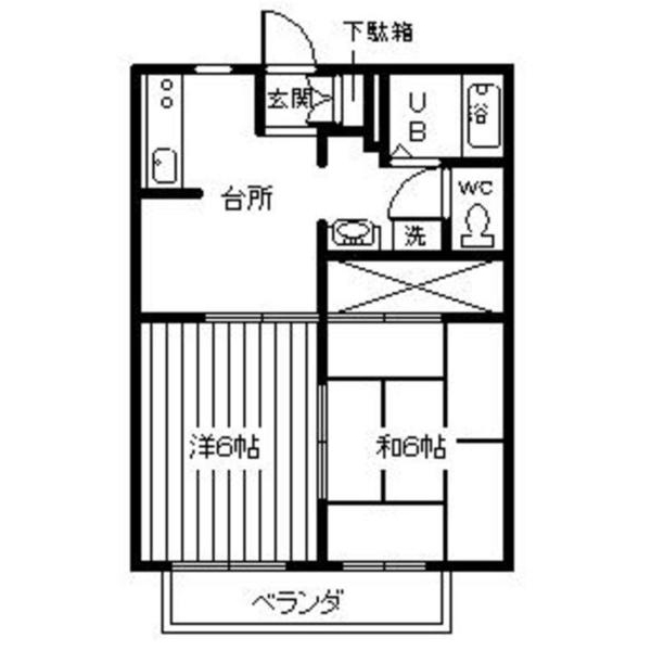 郡山市大槻町のアパートの間取り