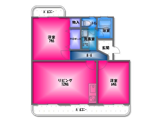 コトー萩　三島市賃貸マンションの間取り