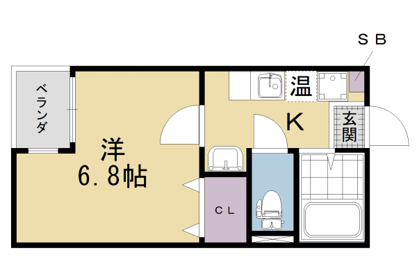 京都市伏見区鑓屋町のマンションの間取り