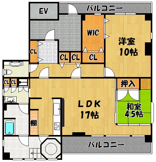 明石市野々上のマンションの間取り