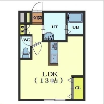 函館市桔梗のアパートの間取り