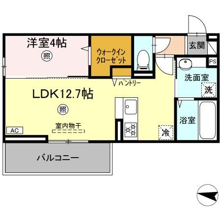 北九州市八幡西区則松のアパートの間取り