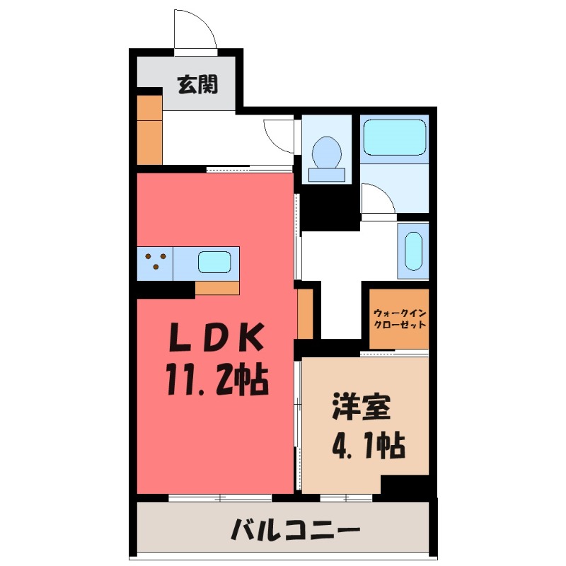 太田市東矢島町のマンションの間取り