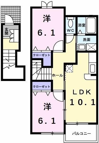 豊田市今町のアパートの間取り