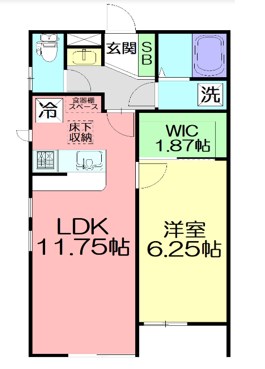 秦野市本町のアパートの間取り