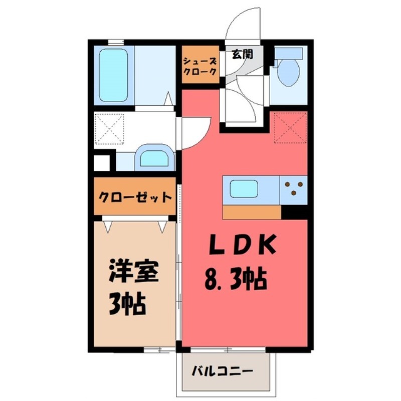 古河市本町のアパートの間取り